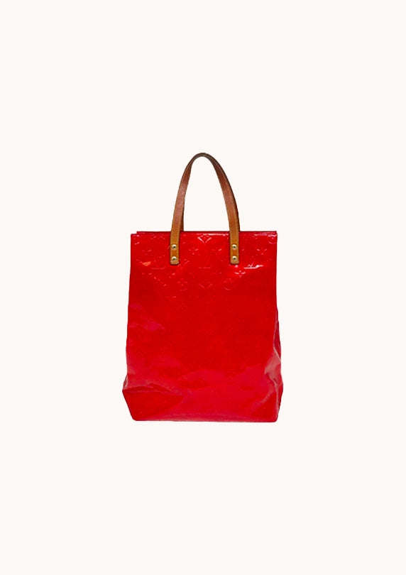 Sac Reade MM en monogramme rouge flashy vernis